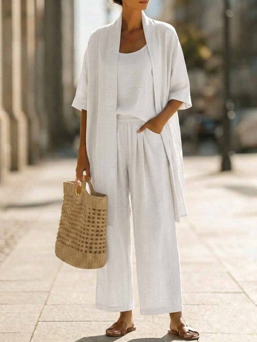 Cecily | Linen-Cotton Three-Piece Set
