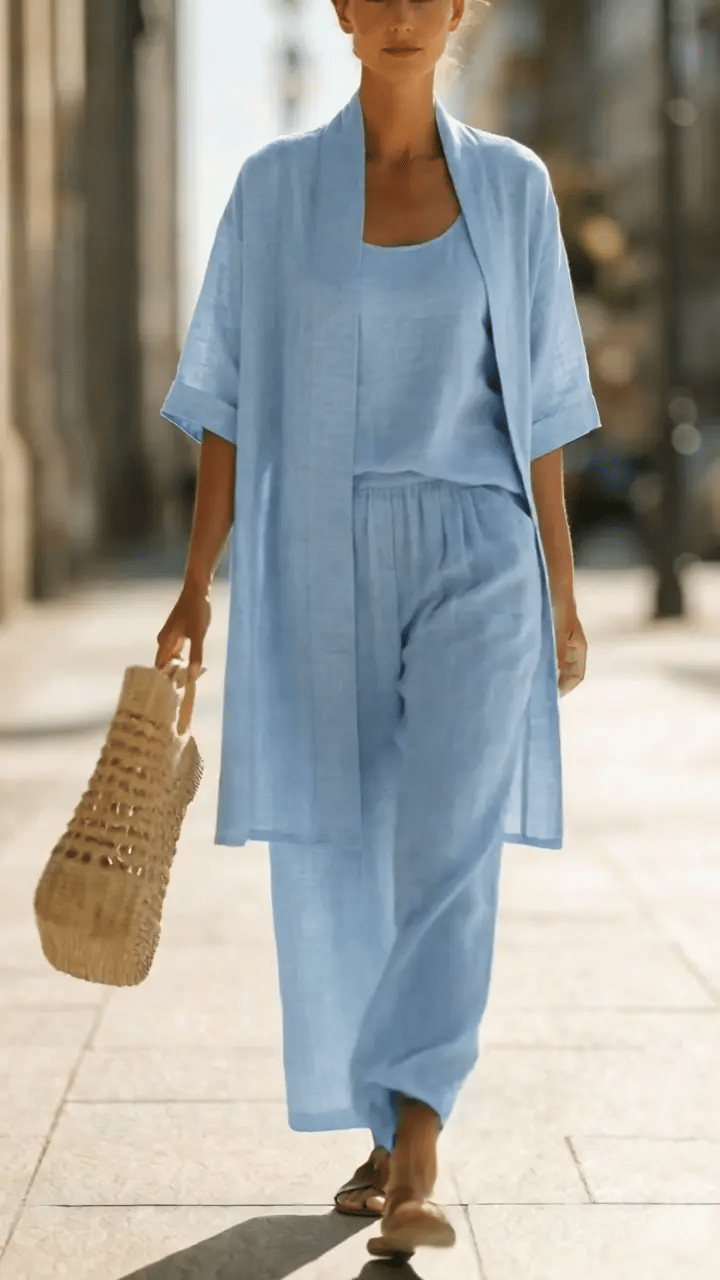 Cecily | Linen-Cotton Three-Piece Set