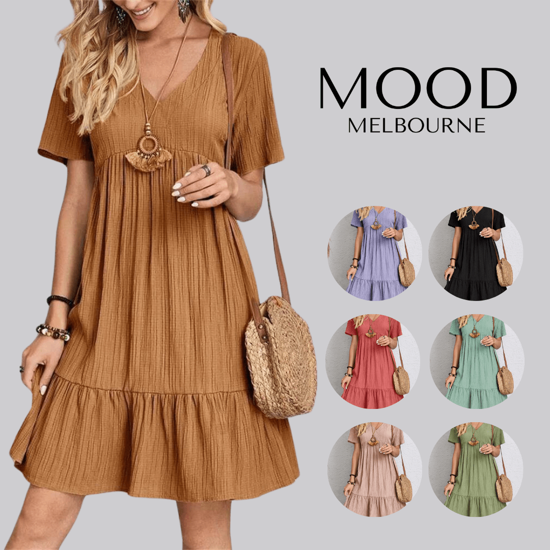 SERENA GENTLE SHAPE V-NECK DRESS