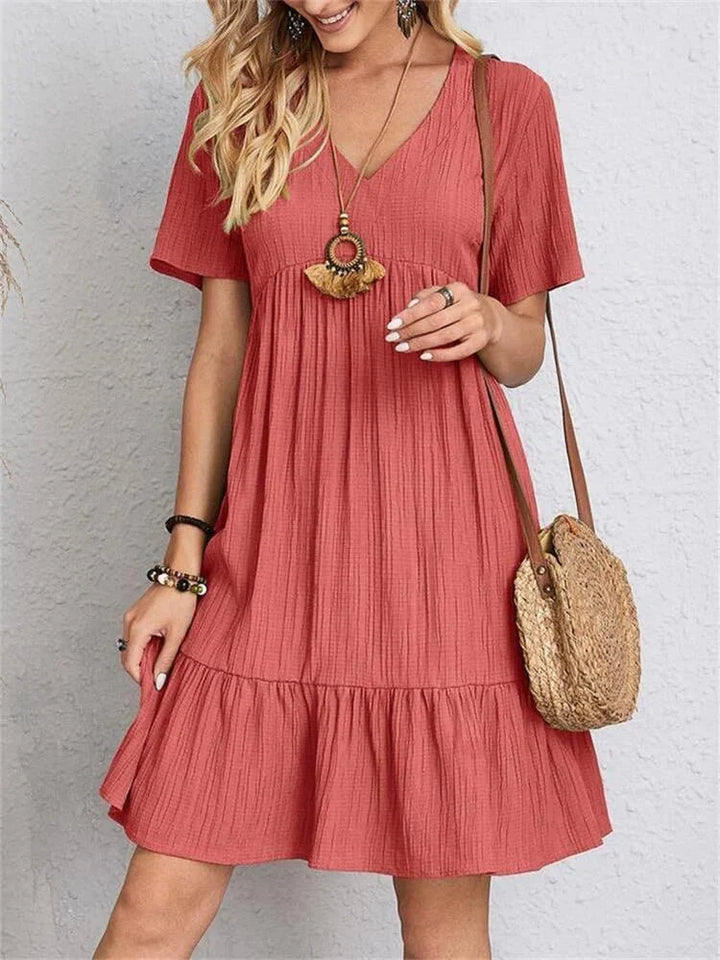 SERENA GENTLE SHAPE V-NECK DRESS