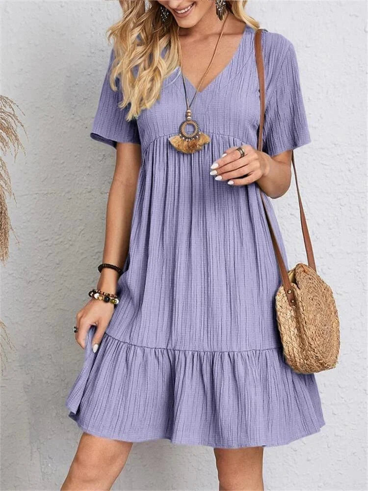SERENA GENTLE SHAPE V-NECK DRESS